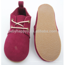 Red Kids toddler shoes hard sole baby leather shoes